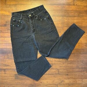 VTG 90s Black High-Rise Studded Jeans
